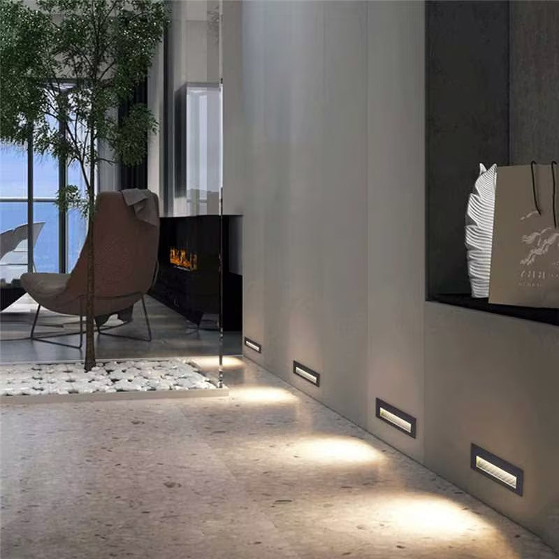 Lot de 2 appliques murales LED étanches 3 W AC100-240 V IP65 pour escaliers