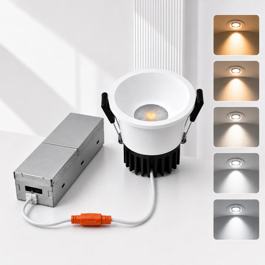 PRO-1 Series Deep Anti-Glare Full Spectrum LED Downlight Sample Pack – 1 Pack | 90–140V | Choose Any Model (PRO-1A / 1B / 1C) | CRI>97 | 24° Beam | 5CCT Adjustable (2700K–5000K) | White Housing