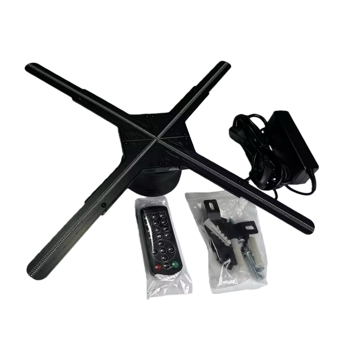 M Series 3D Hologram Fan LED Display – 47cm (18.5'') | High Brightness Holographic Advertising Projector | Fan Only / with Transparent Protective Cover (Protective Housing) / with Black Background Cover (Protective Housing)