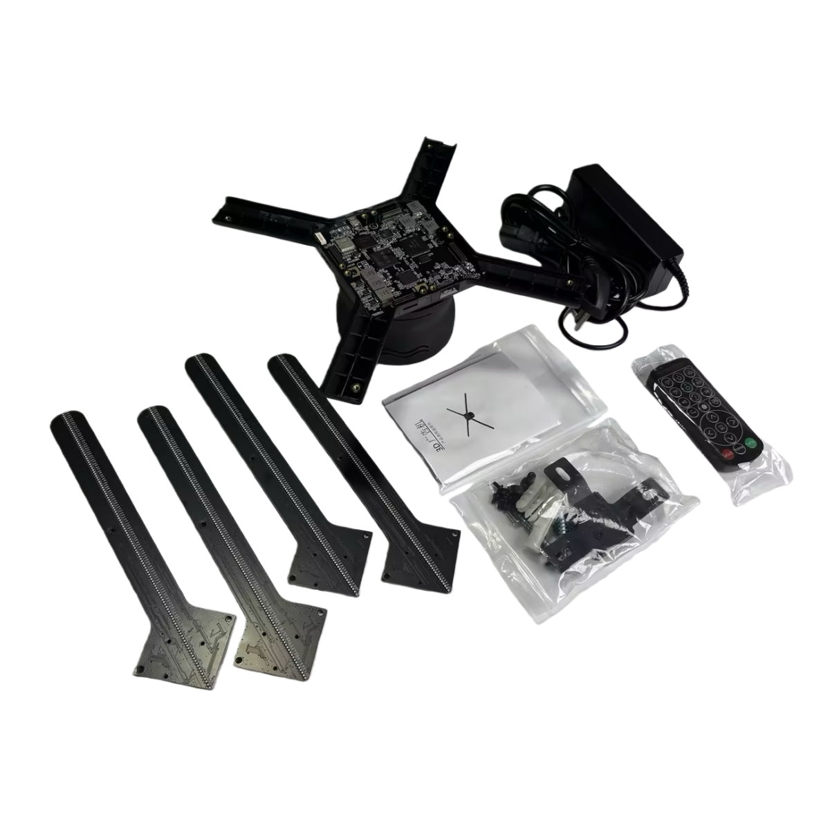 Freies Verschiffen (60H) 60cm 3D Hologramm 4 Klingen 720 stücke LEDs 1200Nits WiFi App Cloud Control LED Fan