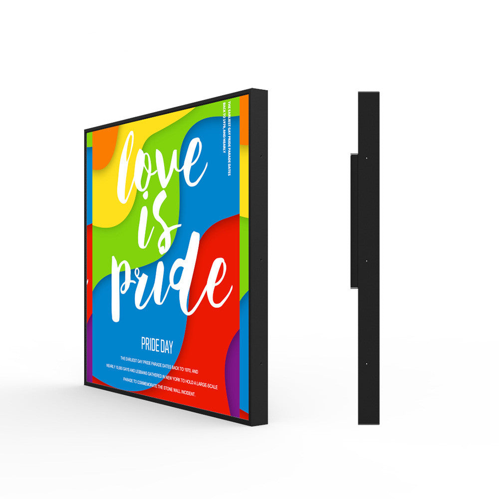 SL Series 29.5 Inch (529.4×529.4mm Viewable) 22mm Super Slim Square LCD Digital Screen, No Touch, Content Upload via Dadonlion Platform / USB Disk