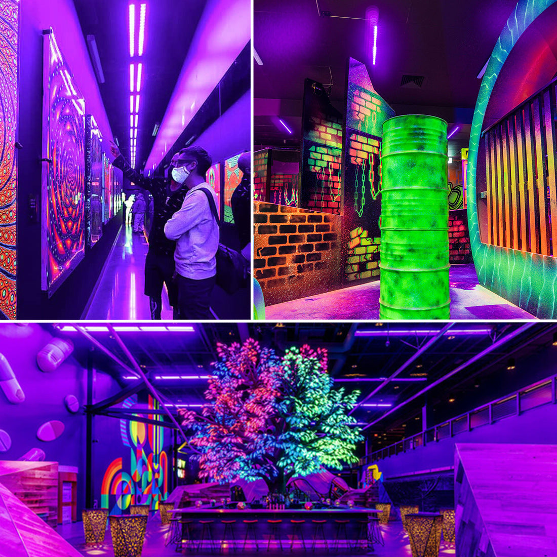 36W UV LED Wall Washer Light – 395–400nm Black Light | AC85-265V | Plug-in with On/Off Switch | Fluorescent Effect for Stage, Party & Event Lighting | 1 / 2-Pack