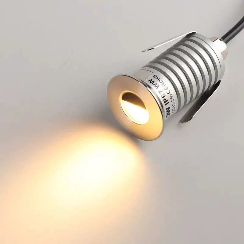 8er-Pack 1 W/3 W DC12–24 V IP67 LED-Stufenleuchte, Edelstahl, Bodeneinbau-LED-Leuchte mit blendfreier, halbmondförmiger, gebürsteter Linse