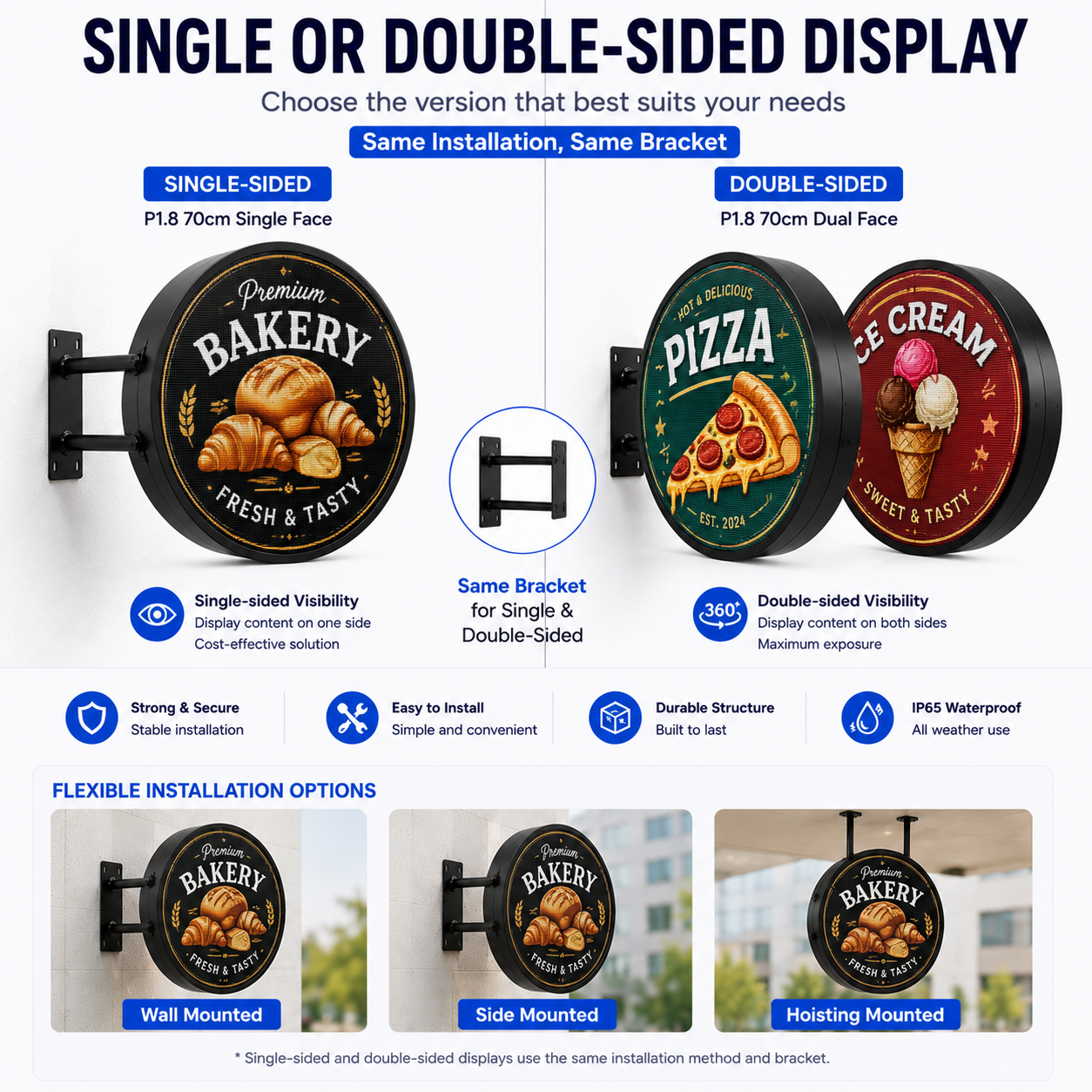P1.8 70CM (27.56'') Diameter Outdoor Round LED Display High Resolution Circle Logo LED Sign