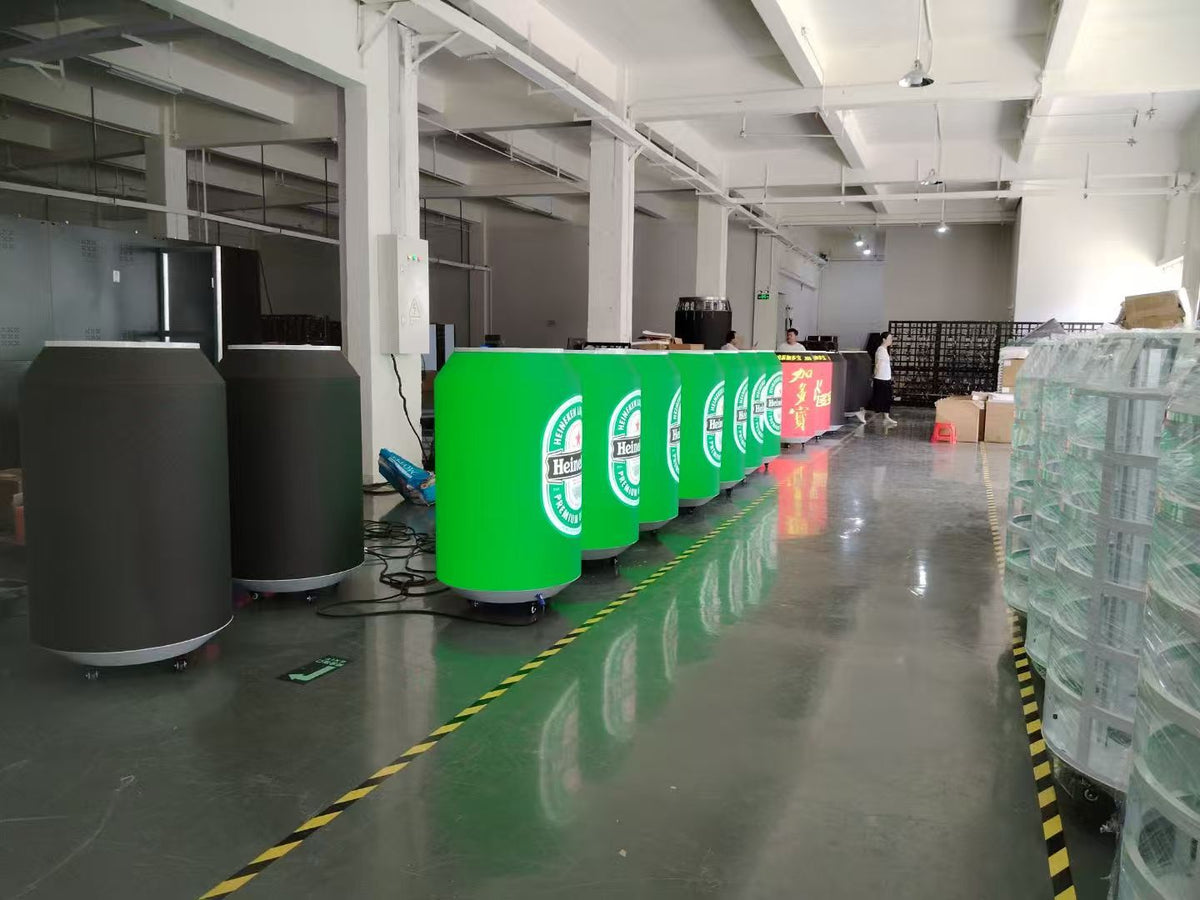 Outdoor P2.9 Can-Shaped LED Advertising Display | 5000–5500 Nits, IP65, Custom Sizes & Smart Control