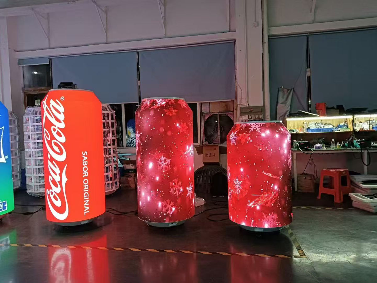 Outdoor P2.9 Can-Shaped LED Advertising Display | 5000–5500 Nits, IP65, Custom Sizes & Smart Control
