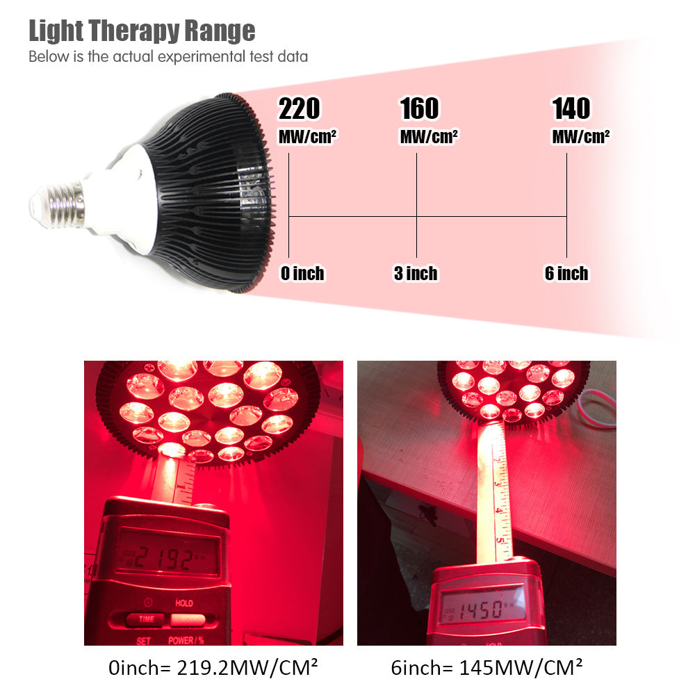 54W PAR38 Infrared Therapy LED Bulb – Dual Chip Red Light 660nm & Near Infrared 850nm | E26 / E27 Base | With / Without Desktop Clamp | US / EU Plug | Plug-In Red Light Therapy Lamp for Skin Beauty, Muscle & Joint Pain Relief