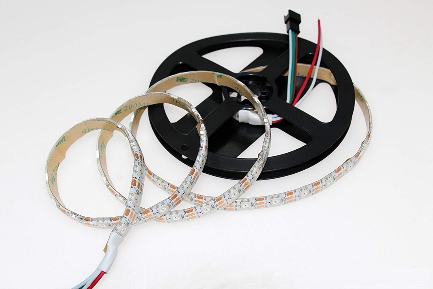 RGBIC LED Strip Light | WS2812 Individually Addressable | SMD5050 RGB | 60 LEDs/M | 5M (16.4FT) Roll | 5V DC | White/Black PCB | IP00/IP65/IP67 Options | Strip & Kit Packages