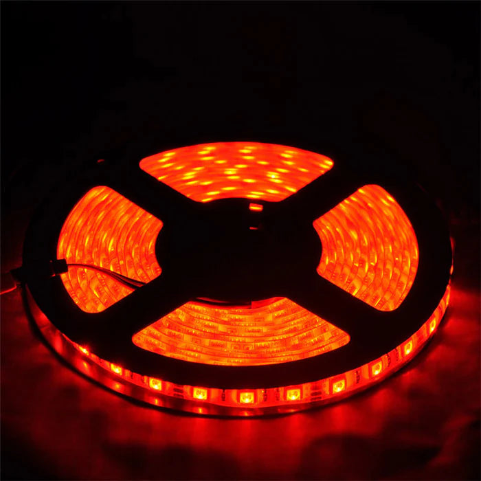 635nm SMD5050 DC12V Red LED Strip Light – Bright Red for Indicators & Signage, 30/60/120 LEDs/m, 5 Meters, IP00/IP65