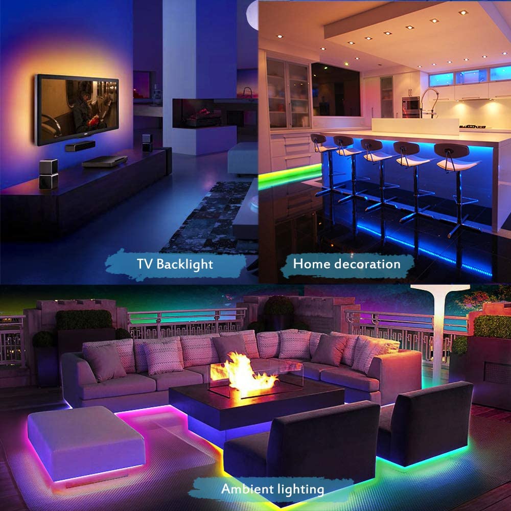 DC5V WS2812b RGBIC LED Strip Light - 10mm PCB | SMD5050 Individually Addressable | 30 / 60 / 96LEDs/M | White PCB | IP00 / IP65 / IP67 | Flowing Multicolor LED Strip for Party, Decoration, Home DIY Lighting Projects | 5/50M