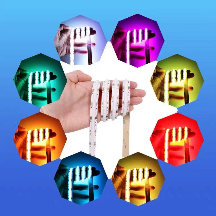 RGBW/RGBWW FCOB LED Strip Light 5M (16.4FT) | 756 LEDs/m | 24V | 16W/m | 12mm Wide Dimmable Color Changing LED Ribbon | IP20 Indoor Flexible Lighting (Strip Only / Complete Kit)