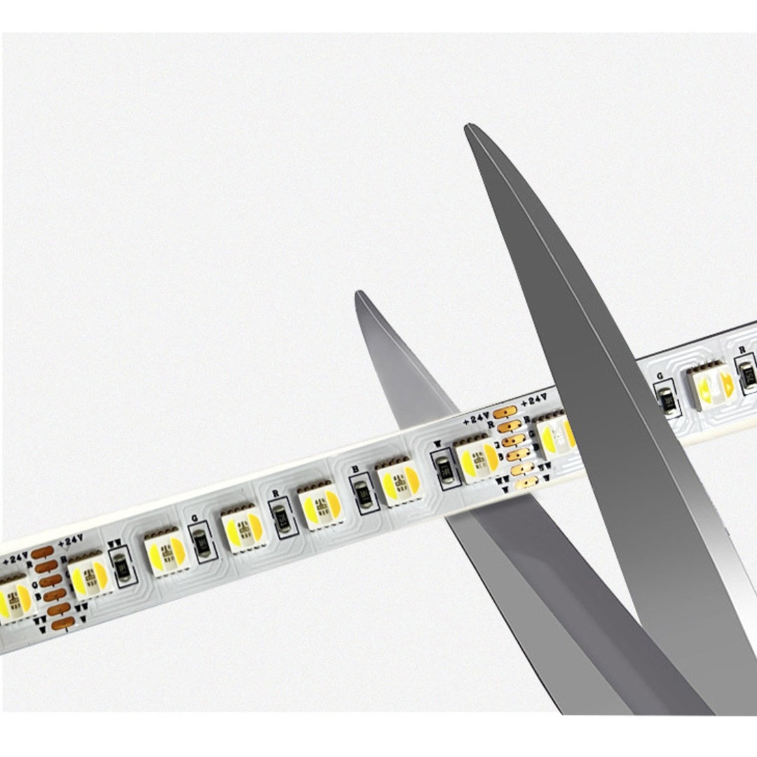 RGBCCT 5in1 LED Flexibles Streifenlicht, 16,4 Fuß (5 Meter) SMD5050-300, 60 LEDs pro Meter RGB und zwei weiße Farben, alles in einem LED-Bandlicht