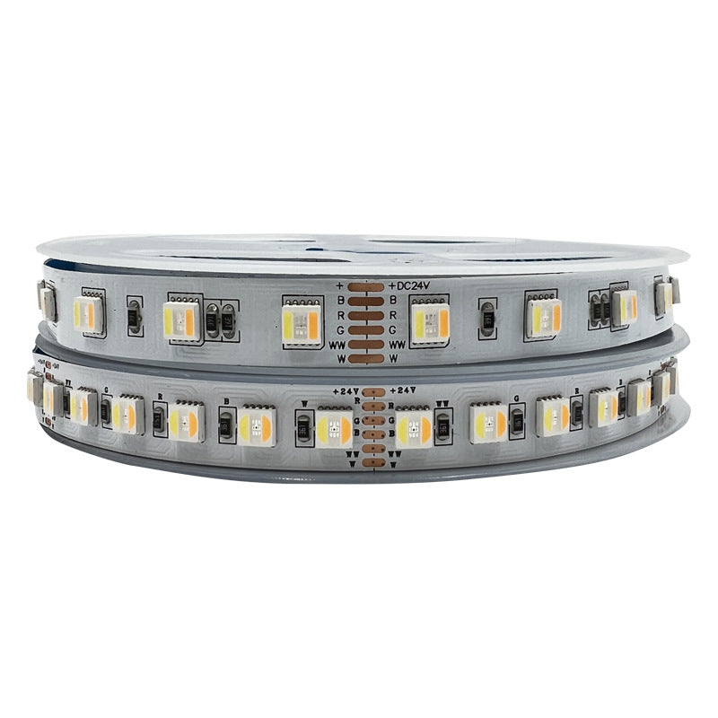 RGBCCT 5in1 LED Flexibles Streifenlicht, 16,4 Fuß (5 Meter) SMD5050-300, 60 LEDs pro Meter RGB und zwei weiße Farben, alles in einem LED-Bandlicht