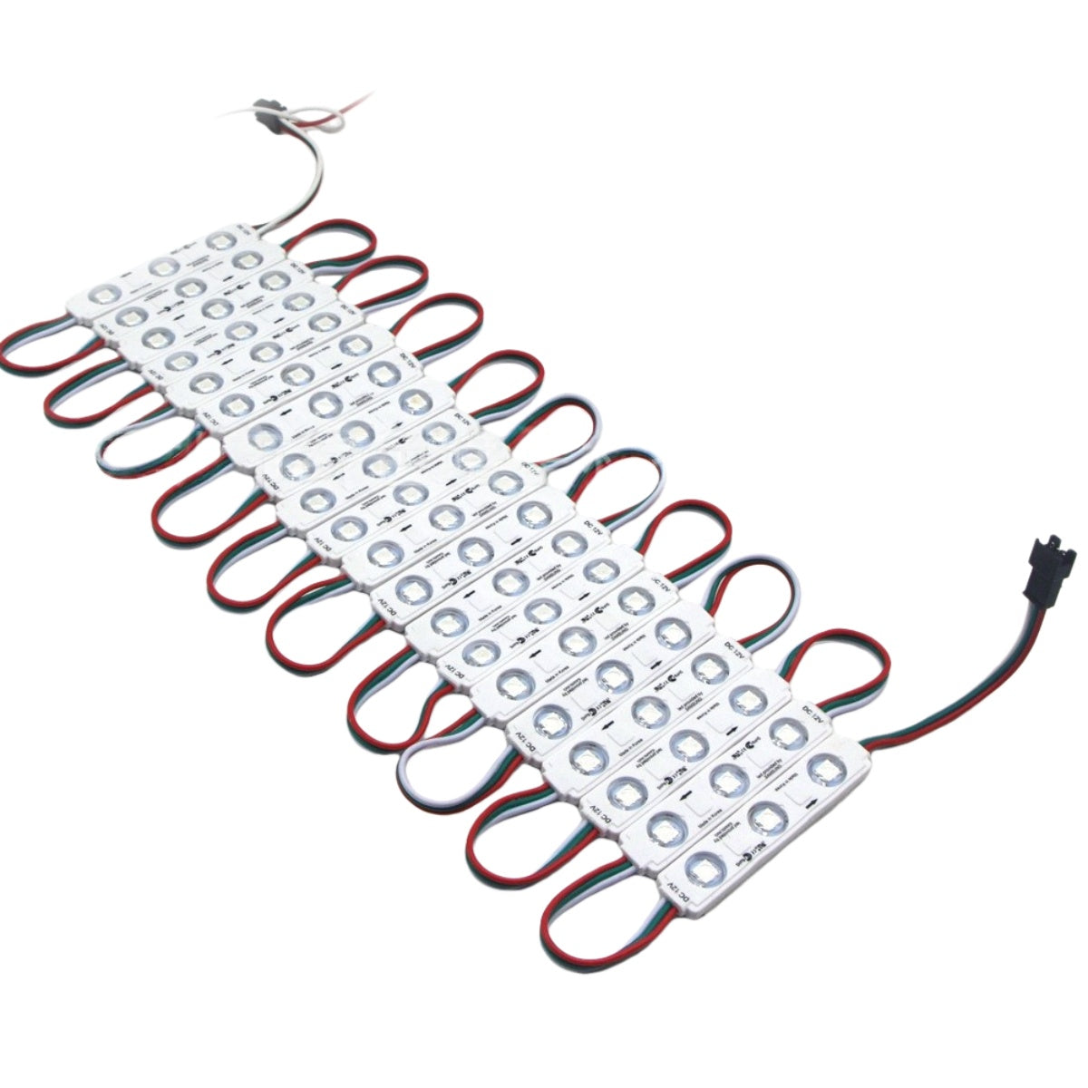 WS2811 RGBIC Addressable LED Module String Light, 20pcs/String, SMD5050, 75×15mm, 1.2W DC12V IP65 Waterproof Pixel LED Light for Outdoor Storefront & Channel Letter Signage (Controller & Power Supply Not Included)