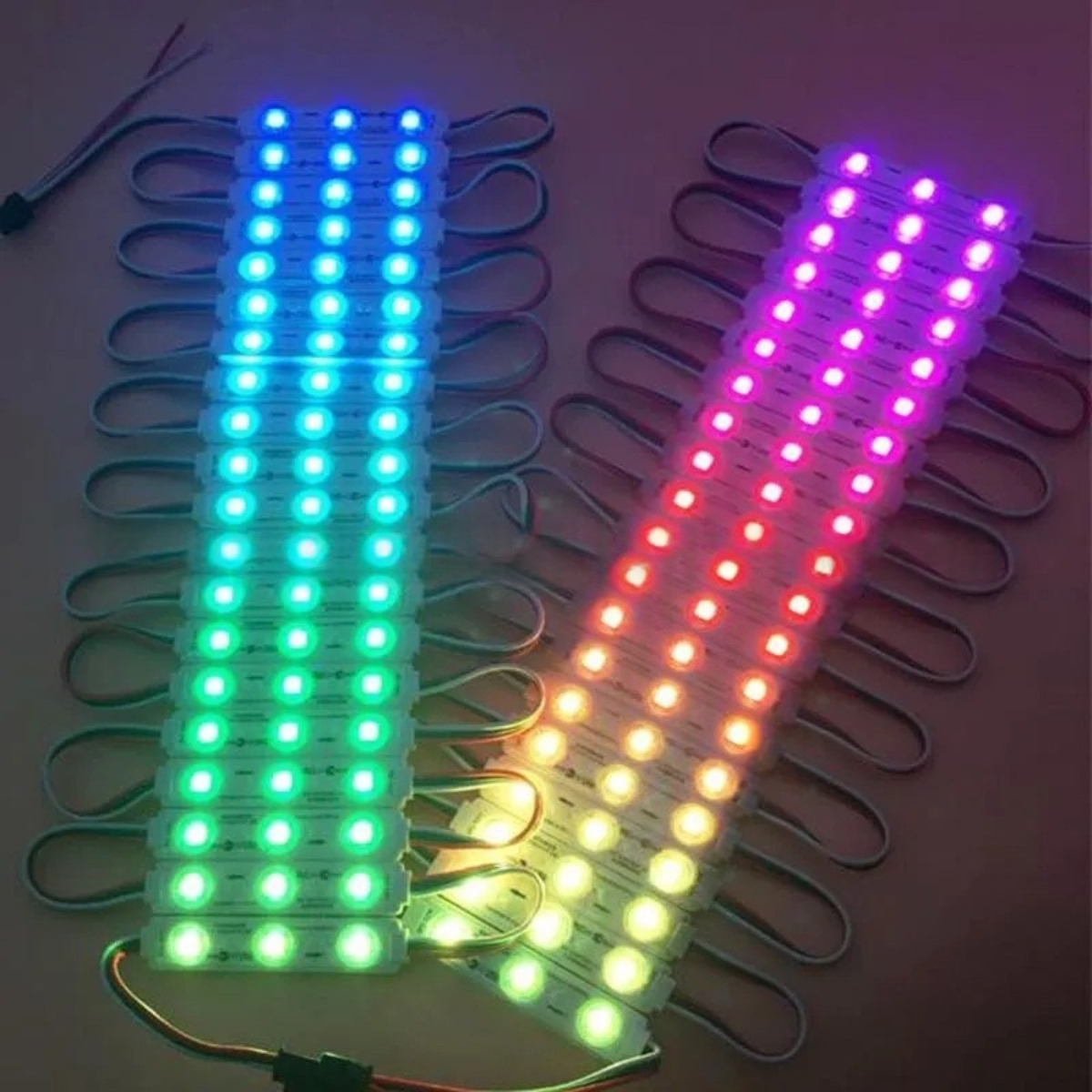 WS2811 RGBIC Addressable LED Module String Light, 20pcs/String, SMD5050, 75×15mm, 1.2W DC12V IP65 Waterproof Pixel LED Light for Outdoor Storefront & Channel Letter Signage (Controller & Power Supply Not Included)