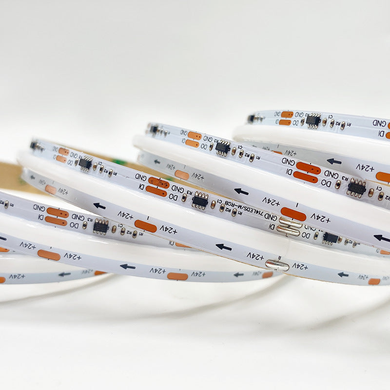 RGBIC WS2811 Addressable FCOB LED Strip Light | 5m (16.4ft) Roll | Dream Color SPI | 576 / 720 LEDs per Meter | 10W / 12W | 12V / 24V | 10mm Wide | Dimmable Indoor IP20 Ribbon (Strip / Complete Kit)