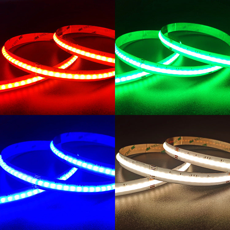 RGBW/RGBWW FCOB LED Strip Light 5M (16.4FT) | 756 LEDs/m | 24V | 16W/m | 12mm Wide Dimmable Color Changing LED Ribbon | IP20 Indoor Flexible Lighting (Strip Only / Complete Kit)