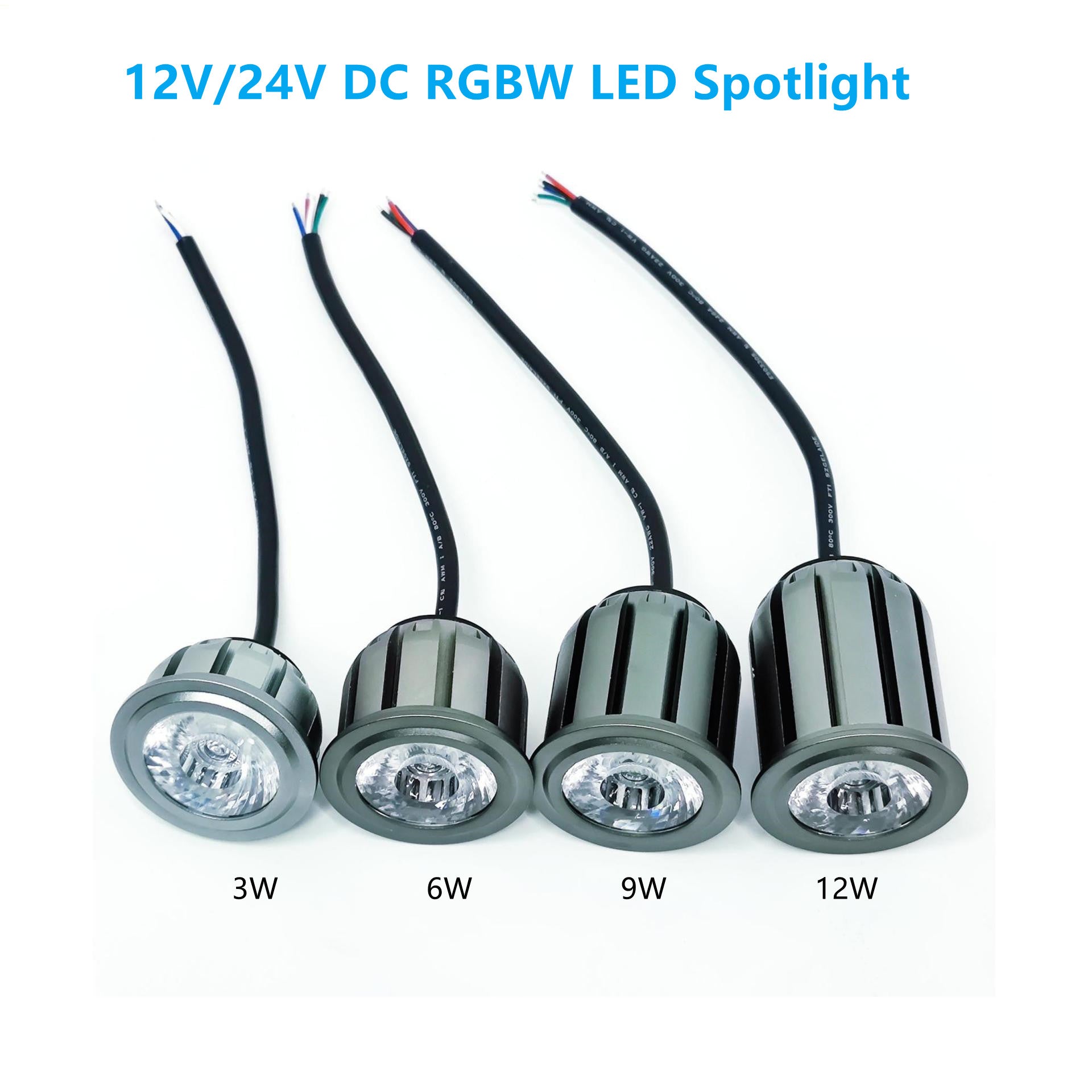 Projecteur LED basse tension RGBW 12 V 24 V 3 W 6 W 9 W 12 W