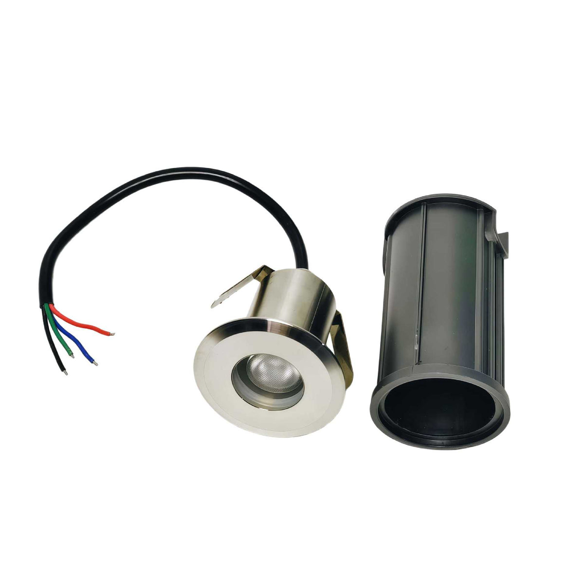 10er-Pack RGBW IP68 wasserdichte LED-Untergrundleuchte für den Außenbereich, 4 W, 24 V, Deckleuchte, Erdlampe, Strahler für Wege, Auffahrten, Gärten, Einbaulandschaften mit Edelstahlgehäuse, PC-Abdeckung, gehärtete Glaslinse
