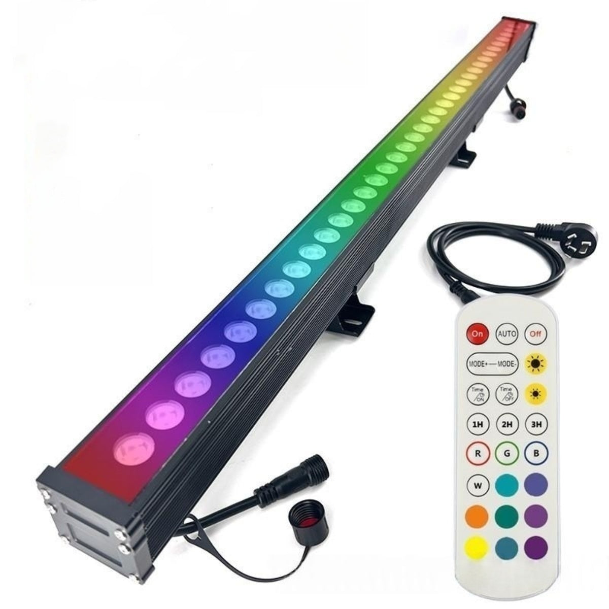 Verknüpfbare lineare 7060-LED-RGB-Wandfluterleuchten mit Fernbedienung, 36 W wasserdichtes, farbwechselndes Wandfluter-LED-Licht für Außen-/Innenbeleuchtungsprojekte, Hotels, Gebäudewanddekorationen