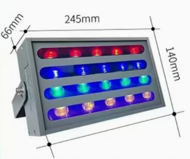 RGBW Rainbow Outdoor LED Flood Light, IP66 Waterproof Landscape Spotlight, 30W / 50W / 100W, AC 86–265V, Adjustable Bracket