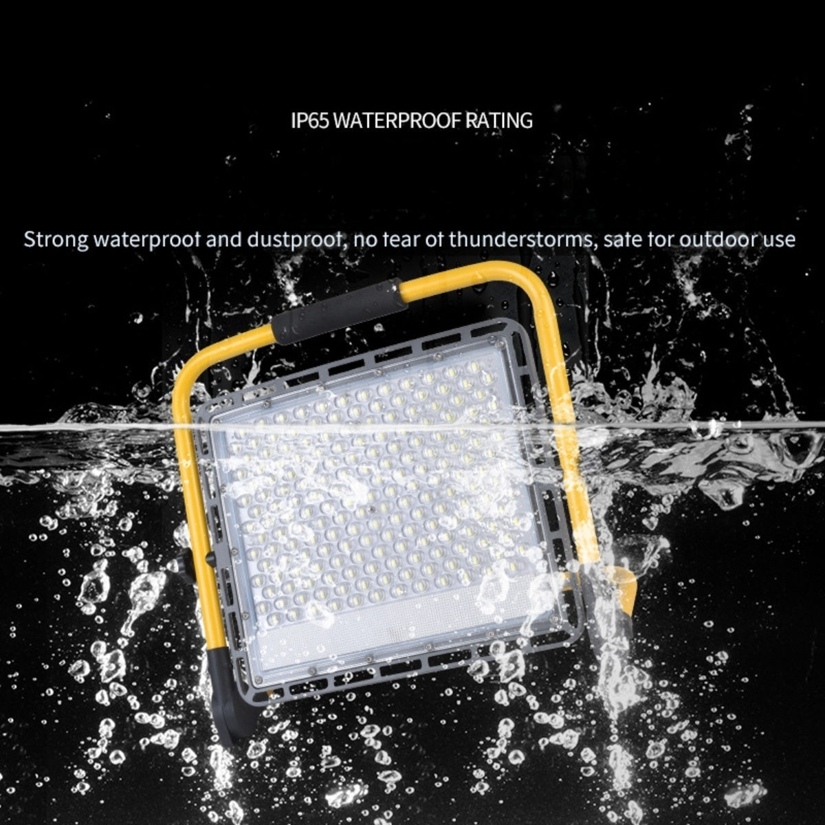 Rechargeable Portable LED Floodlight, 100W–400W, 6500K Daylight White, IP65 Waterproof Work Light with Lithium Battery and Remote Control for Outdoor, Camping, and Emergency Use