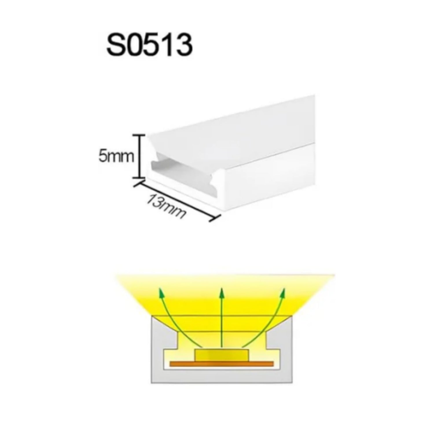 Neon Light Housing – S0513 | 5x13mm Silicone LED Channel System | IP67 Waterproof | 10mm PCB Width | 164FT/50M | Local Stock US/UK/DE