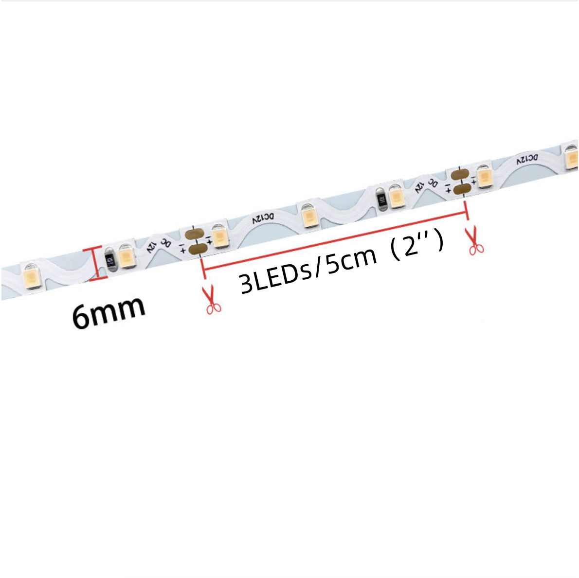 DC 12 V SMD2835 60 LED pro Meter, extrem biegsame, flexible LED-Streifen für Biegungen und Kurven, Beschilderung, 6 mm Breite