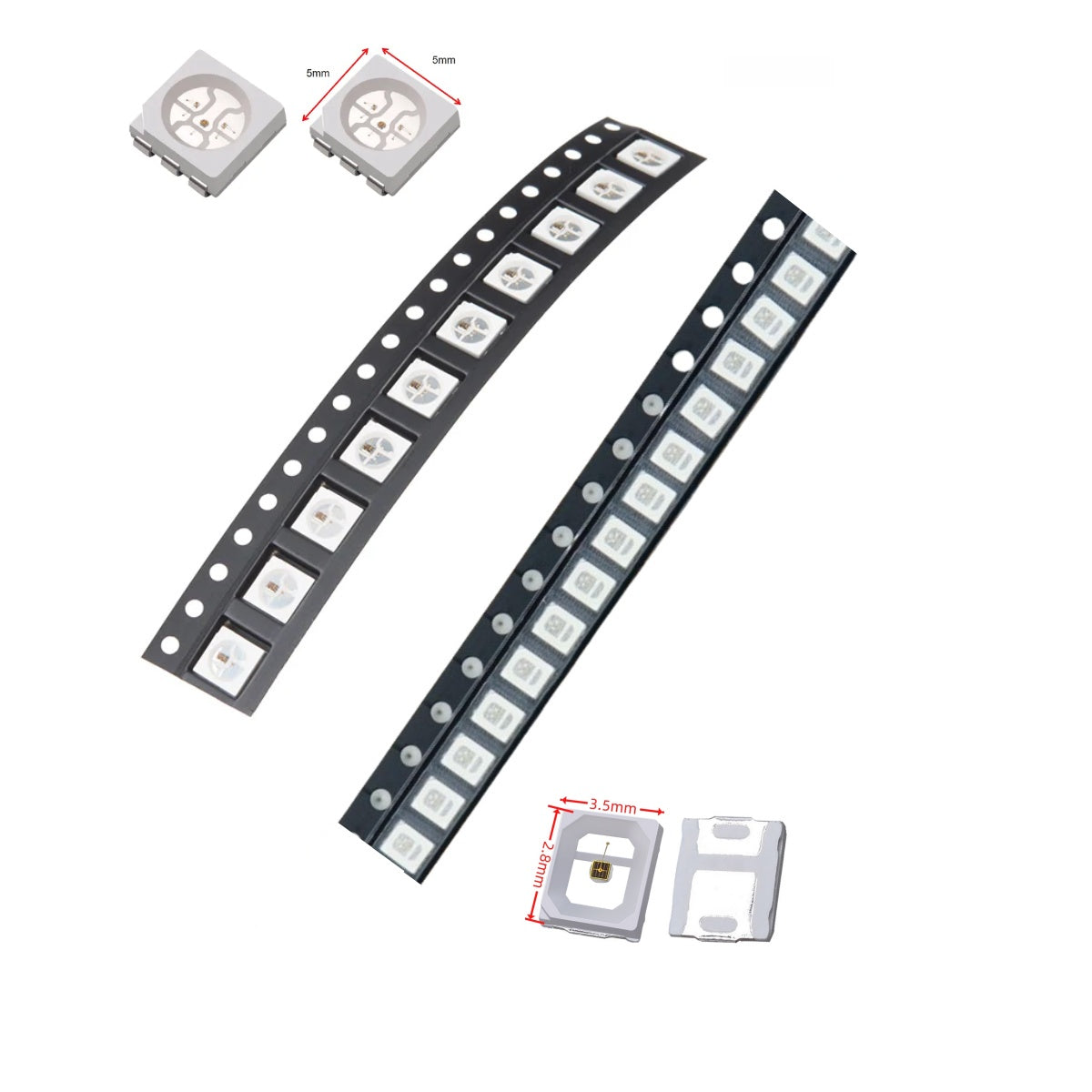 Infrared LED Sample Pack – 850nm / 940nm | 0.2W & 0.5W | SMD2835 / SMD5050 | 4 Models × 100pcs for Prototyping & Evaluation