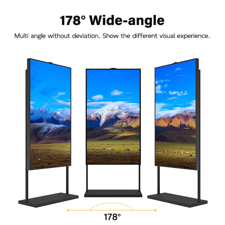86" einseitiges 2500 Nits High Bright Front Window LCD-Werbedisplay, Android RK3568 2G+32G, ohne Touch, Cloud/APP/USB, Wandmontage/Bodenständer/Hängemontage