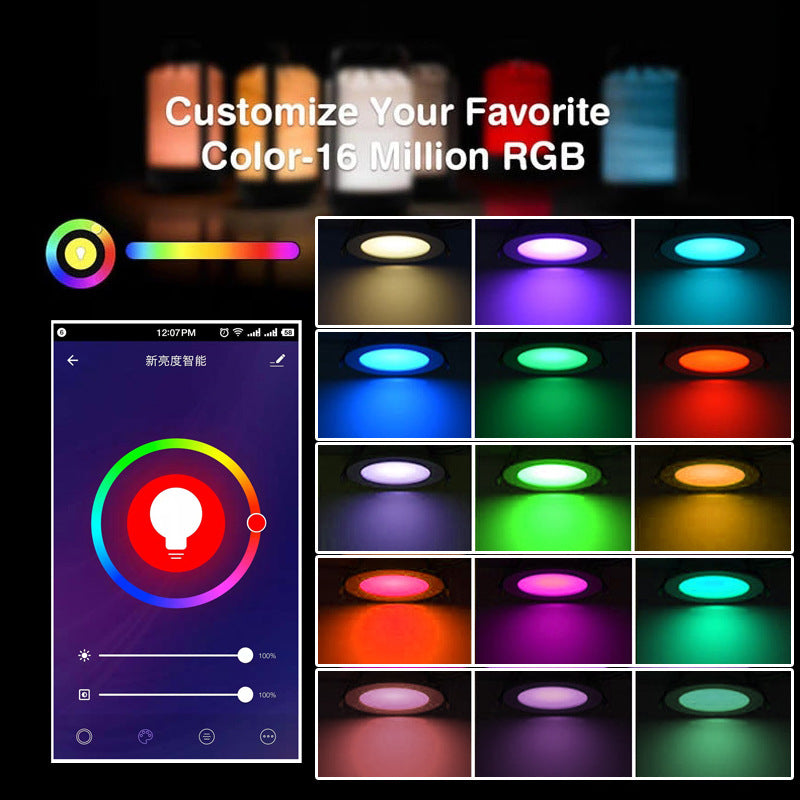 6er-Pack intelligentes WiFi-LED-Downlight RGBCW WiFi-APP-gesteuertes LED-Downlight 3 Zoll 5 W 120 V/220 V AC, dimmbares RGBCW 2700–6500 K Farbwechsel, kompatibel mit Alexa/Google, Deckenleuchten
