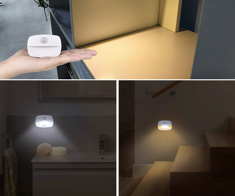 4Pack PIR Motion Sensor LED Night Light, Motion Activated Under Cabinet Light, Battery Operated Stick-on Anywhere Motion Activated for Kitchen Stairway (Battery not included)