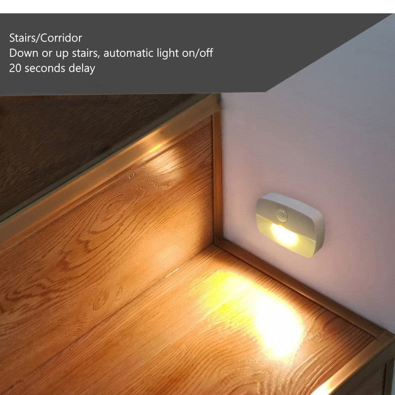 4Pack PIR Motion Sensor LED Night Light, Motion Activated Under Cabinet Light, Battery Operated Stick-on Anywhere Motion Activated for Kitchen Stairway (Battery not included)