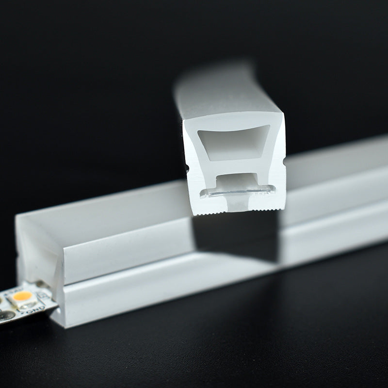 1M/5M/10M/20M Pack of  T1212  LED Neon Light Housing Kit with End Caps and Mounting Clips, Flexible Neon Channel Fit for 8mm Wide LED Strip Lights