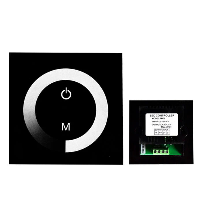 Einfarbiger LED-Streifen-Wandpanel-Touch-Dimmer – DC12V-24V | TM06 Touch Color Ring LED-Dimmer-Controller | Für LED-Streifen