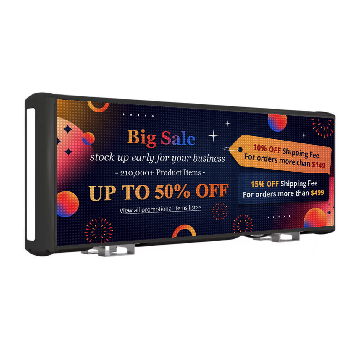 Taxi Roof-Mounted Dual-Face LED Advertising Display Outdoor High Brightness, Network Cluster Control