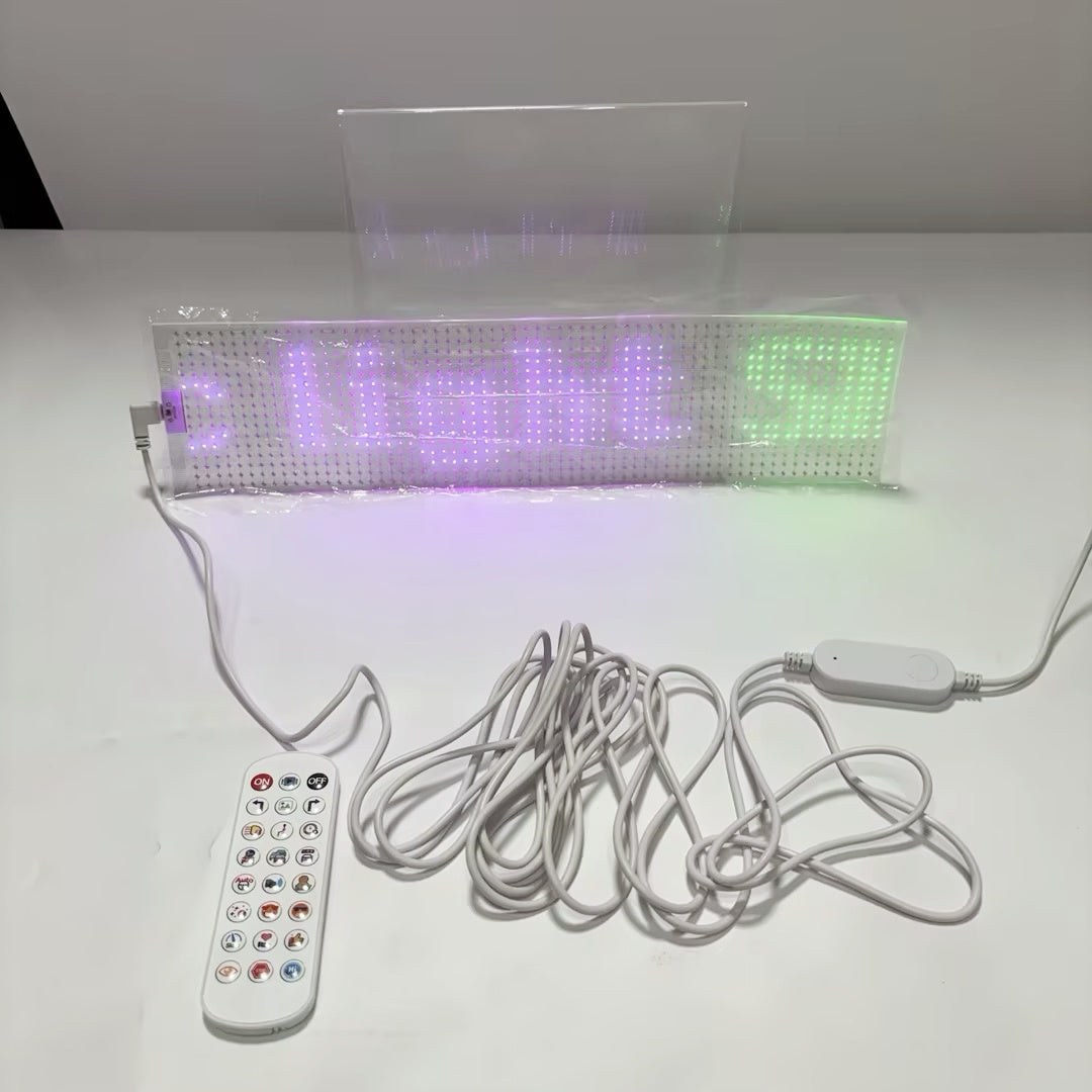 Transparent Flexible LED Matrix Panel – 64x16 RGB Pixel Smart Programmable LED Scrolling Sign LED Display for Car Rear Window & Store Glass