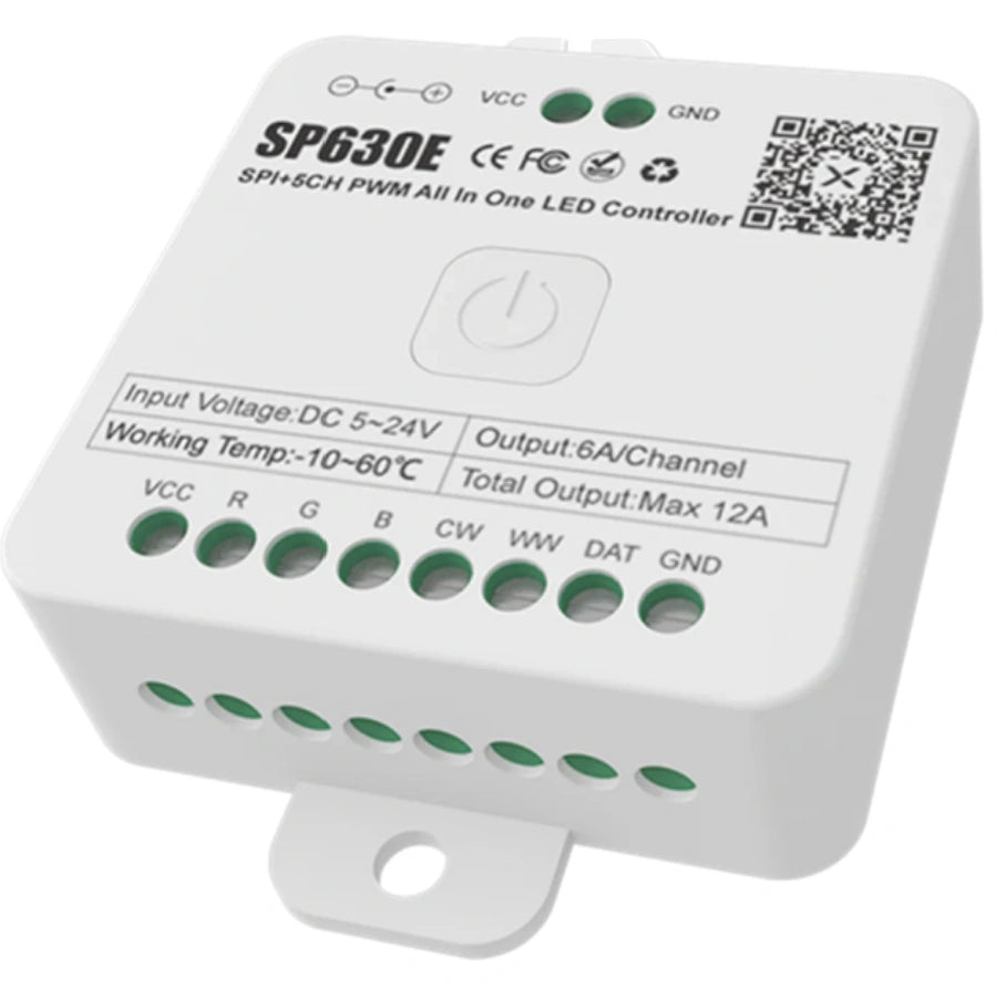 SP630E All-in-One SPI + 5CH PWW LED Controller Bluetooth Music Control SP630E All-in-One SPI + 5CH PWW LED Controller Bluetooth Music Control