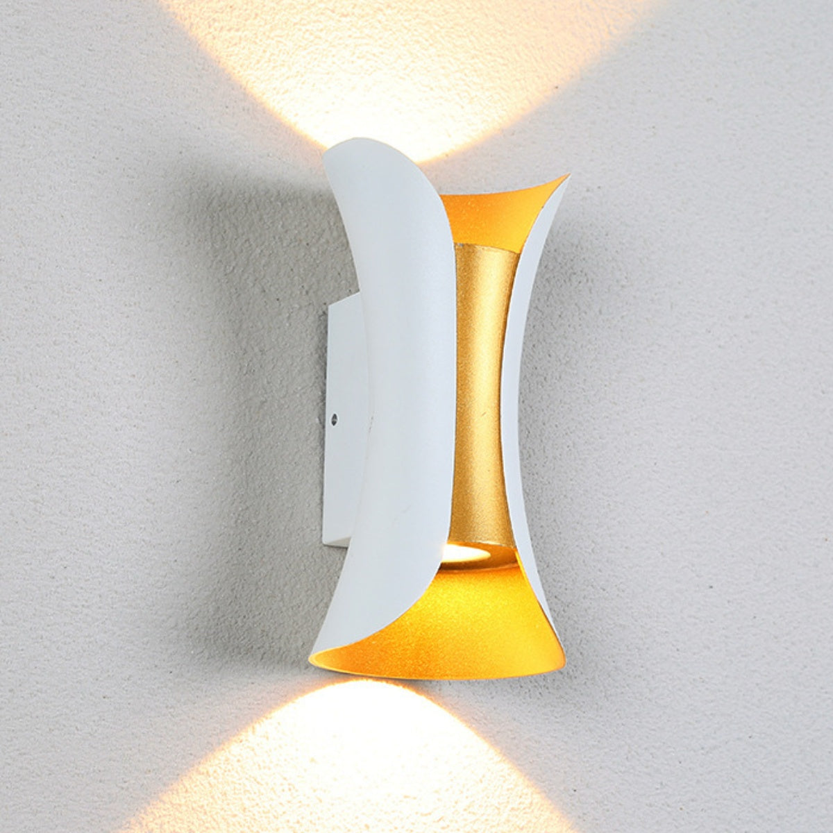 Waterproof LED Wall Light - 6W / 10W / 20W / 30W | 3000K / 6500K | White / Black / Black & Golden / White & Golden | Up & Down Outdoor Wall Sconce for Porch, Garden, Balcony & Indoor Decoration | Aluminum Housing | IP65 | 2-Pack