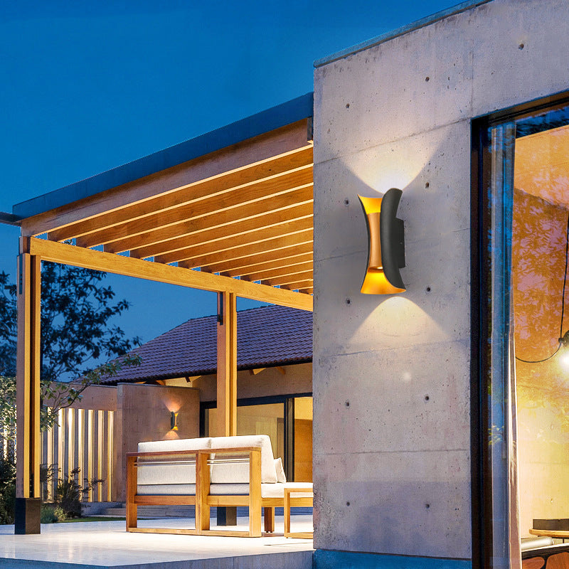 Waterproof LED Wall Light - 6W / 10W / 20W / 30W | 3000K / 6500K | White / Black / Black & Golden / White & Golden | Up & Down Outdoor Wall Sconce for Porch, Garden, Balcony & Indoor Decoration | Aluminum Housing | IP65 | 2-Pack