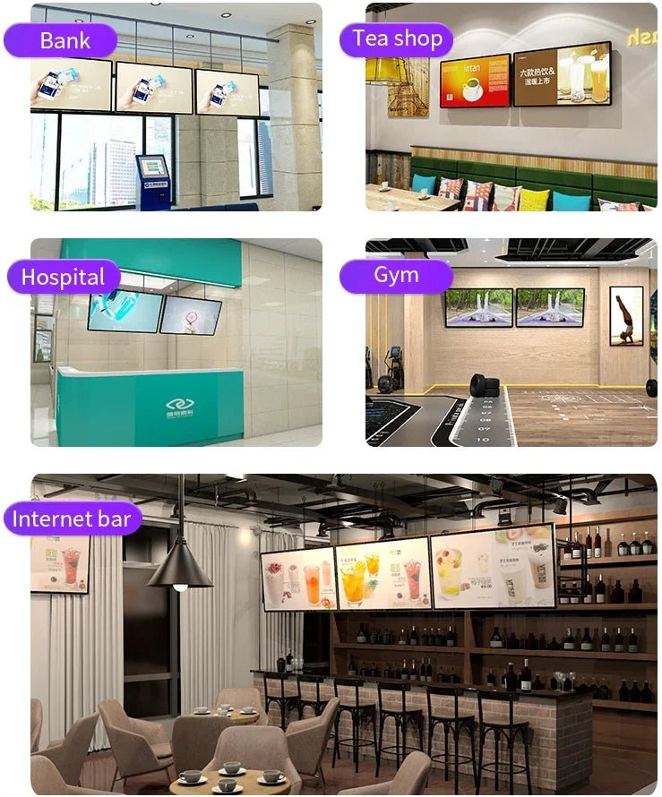 75" Indoor Wall-Mount LCD Advertising Kiosk 2K Resolution | Android RK3568 2GB+16GB | Non-Touch / Infrared / Capacitive Touch | CMS Software | VESA Mount