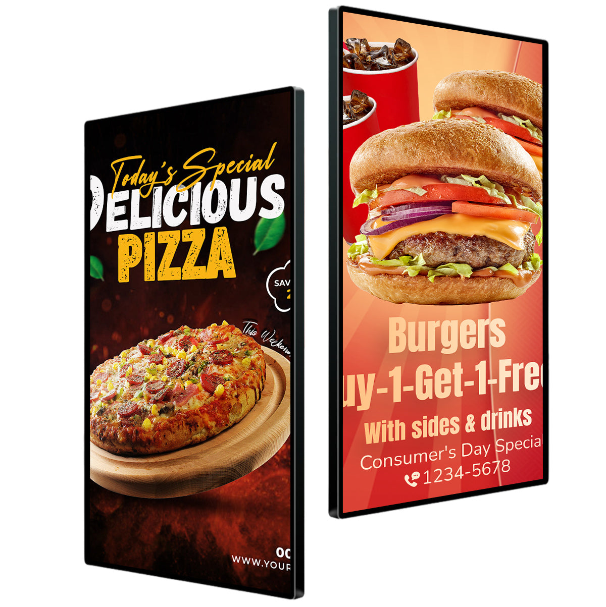 98" Indoor Wall-Mount LCD Advertising Display | 4K Resolution | Android RK3568 2GB+16GB | Non-Touch / Infrared Touch | CMS Software | VESA Mount