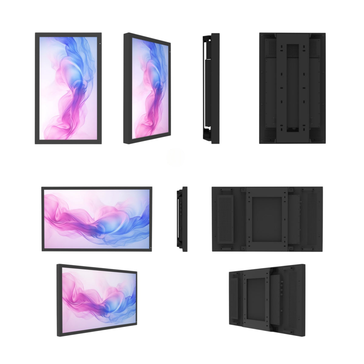 2500-Nit IP66 Outdoor High-Brightness LCD Digital Signage Display | Single Screen | 32–86 Inch | Optical Bonding | Wall-Mount or Floor-Standing | Optional Touchscreen