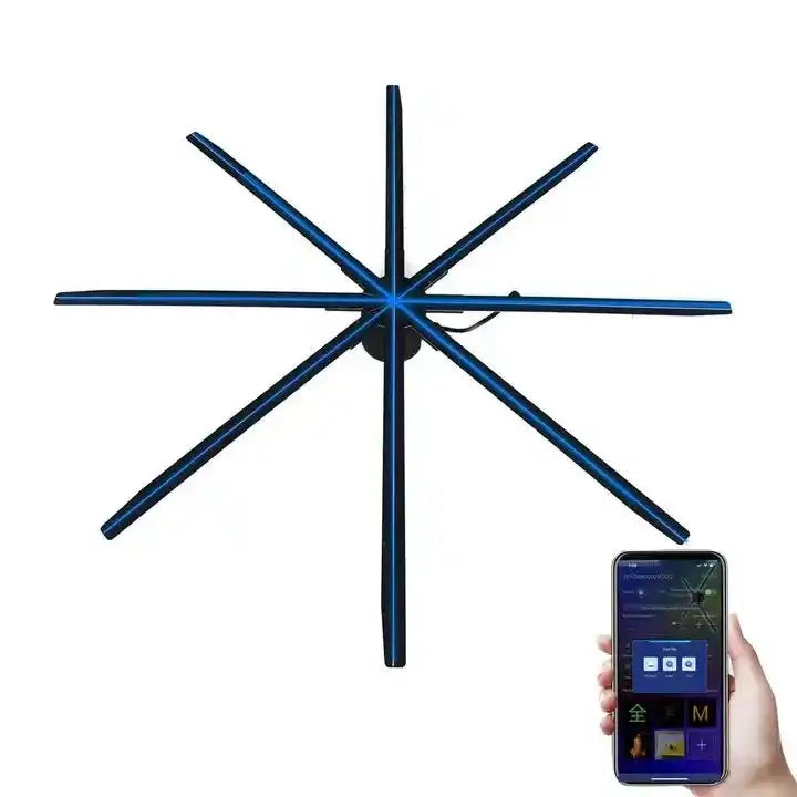 M Series Ultra-Large 3D Hologram Fan LED Display – 200cm (78.7”) | High Brightness Holographic Advertising Projector for Trade Shows & Stage Events | Fan Only / with Floor Stand (Heavy-Duty Frame)