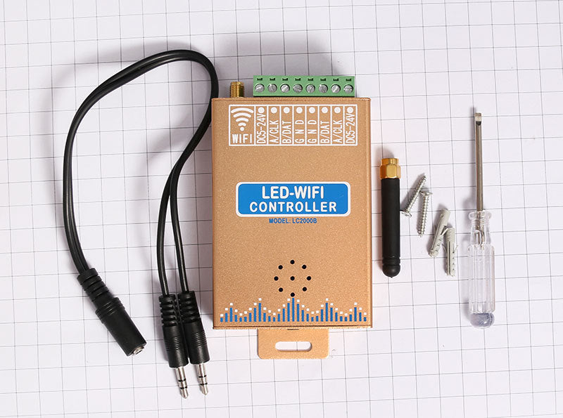 WiFi Music Pixel SPI LED Controller – DC12V-24V | Android APP + Sound Control | Aluminum Housing | For Addressable RGB/RGBW LED Strips