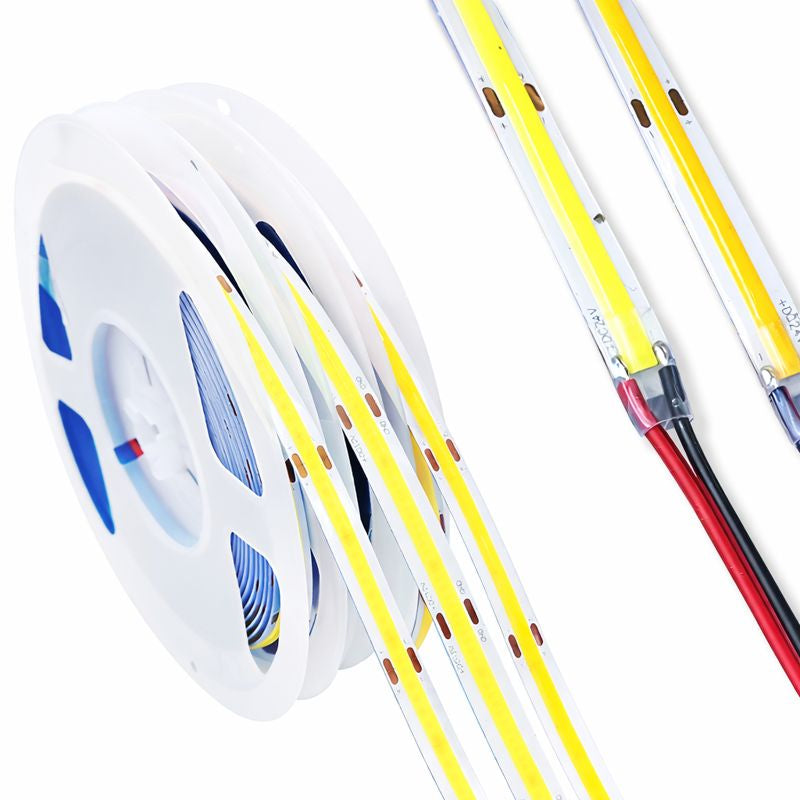 Bande LED FCOB 5 m (16,4 pi) CRI90 320 LED/m 8 W/m 12 V/24 V, ruban lumineux LED à intensité variable pour usage intérieur