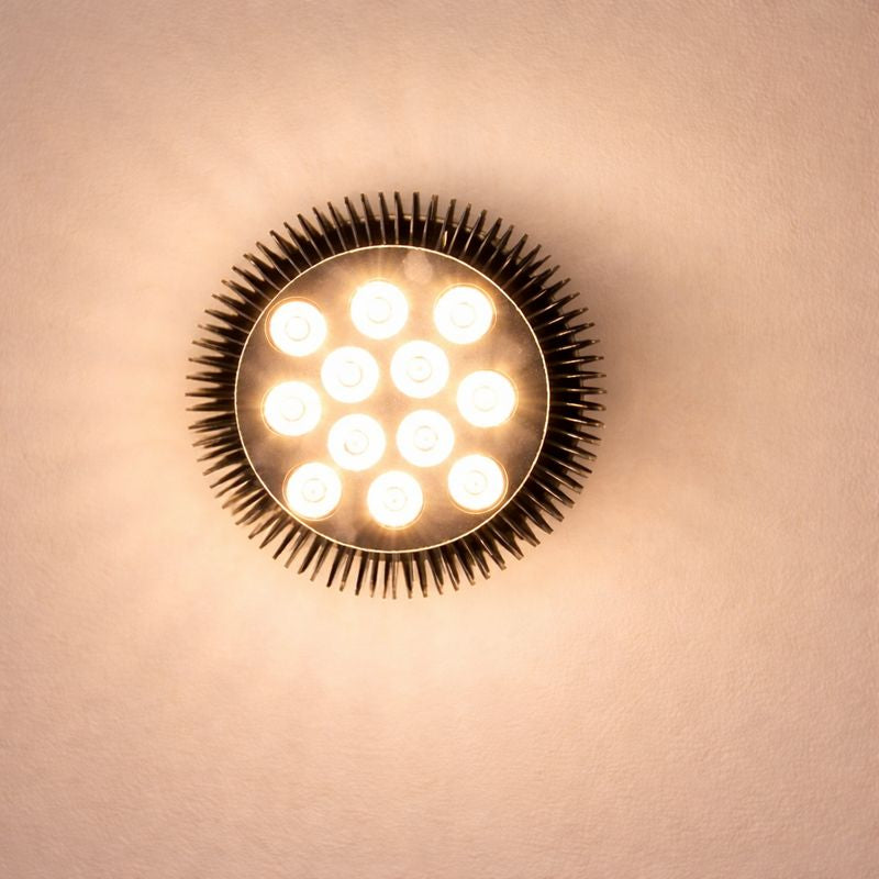 12W (12x1W) PAR38 LED Lamp with E27 Edison Screw Base 90W Equivalent 100-240V AC Black Housing Indoor Type