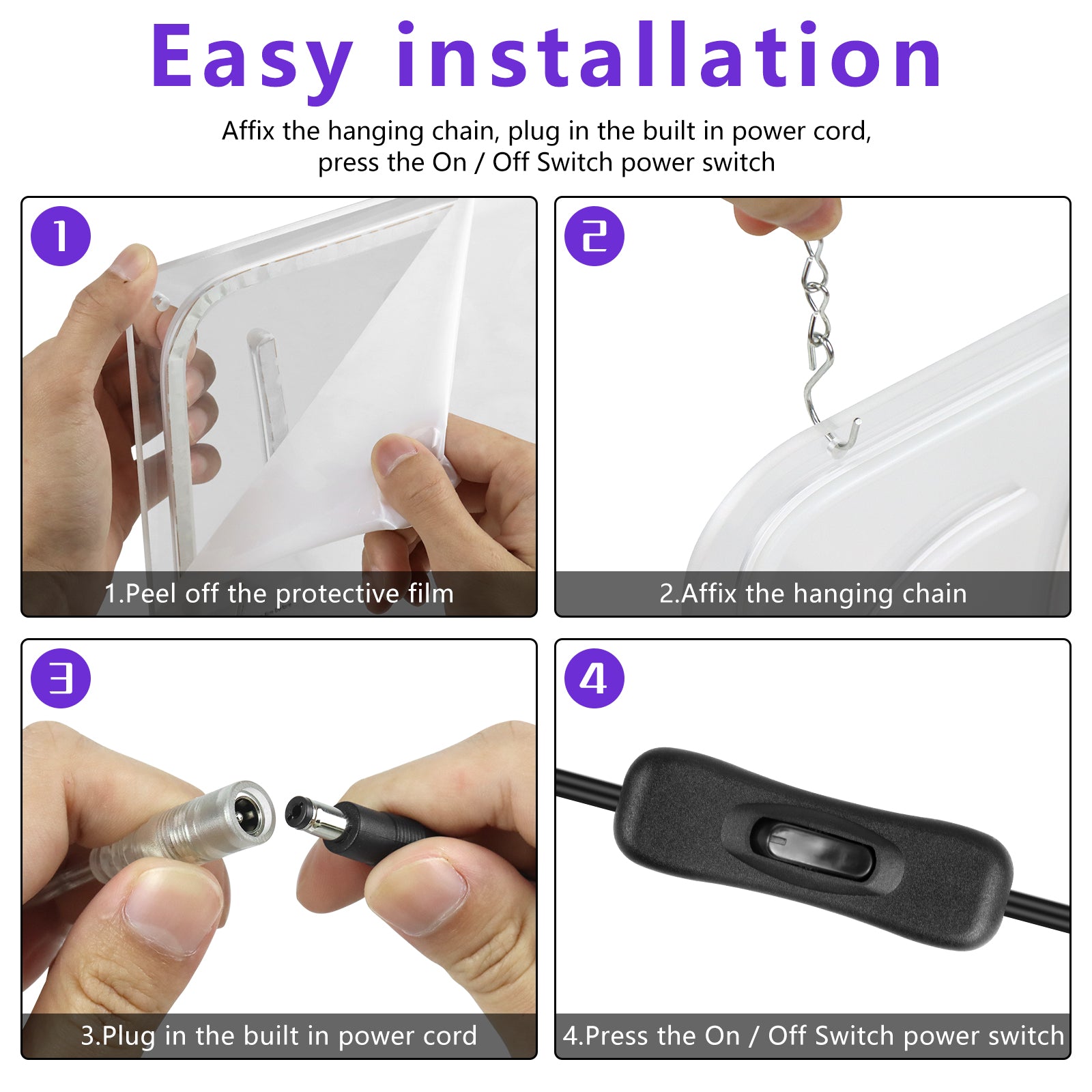 Enseigne néon « Fermé » – Bleu glacier et rose fluo + étoile jaune | 42 x 23 cm | À suspendre sur une vitrine | Prêt à l'emploi pour vitrines