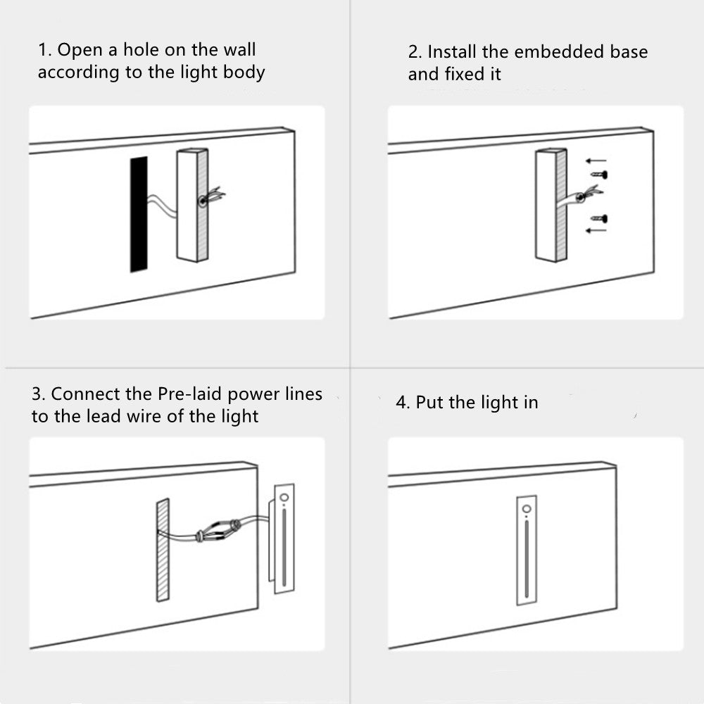 Lot de 2 appliques murales LED étanches 3 W AC100-240 V IP65 pour escaliers