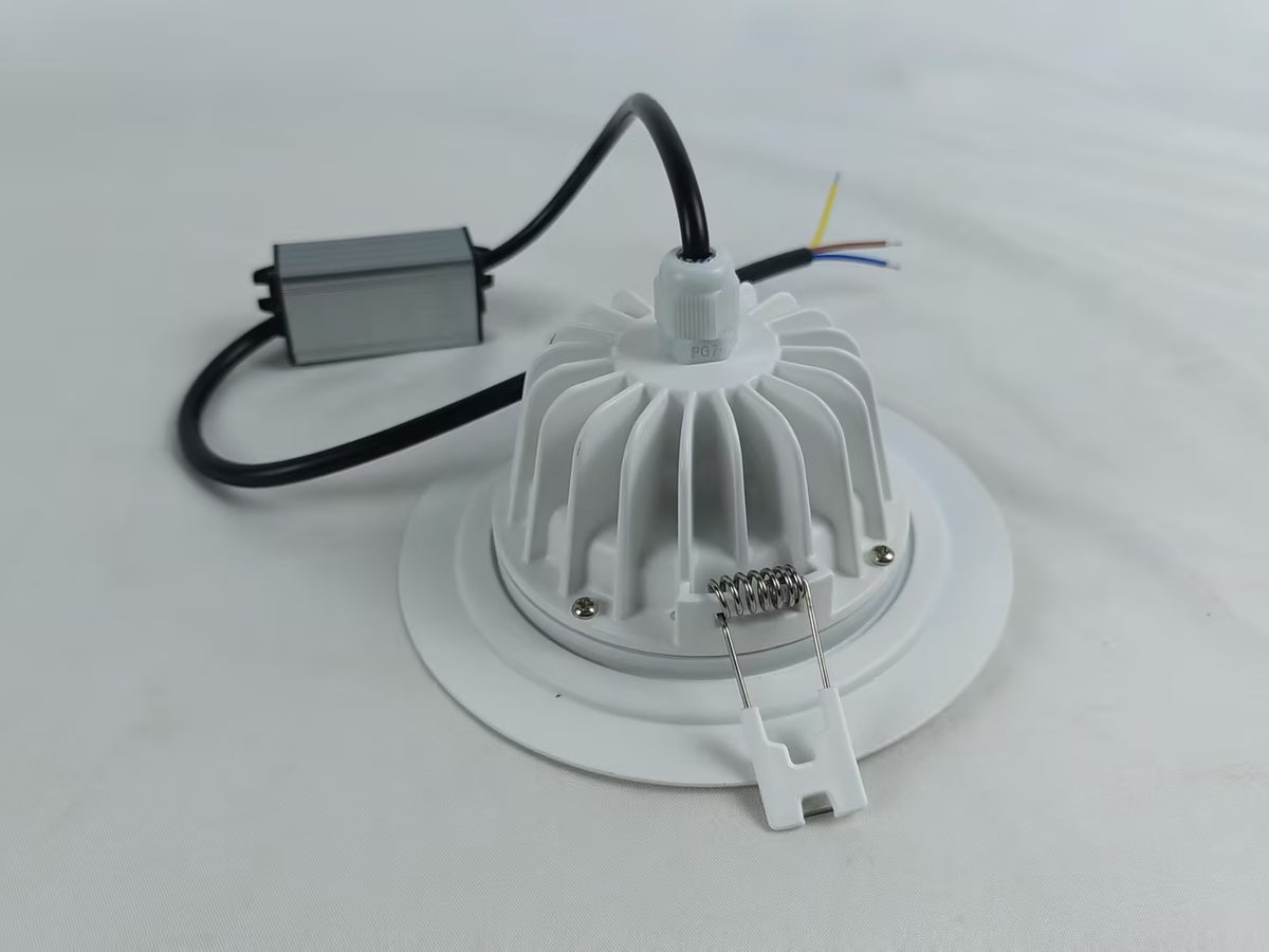 FX-2 Series Waterproof LED Downlight IP65 | 5W / 7W / 12W / 15W | CRI>80 | 100–240V | Vapor-Proof Ceiling Light for Shower, Sauna & Outdoor Lighting | 1 / 4 / 10-Pack | White Housing | Non-Dimmable